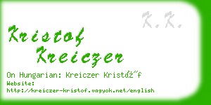 kristof kreiczer business card